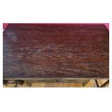 High-Top Table With 4 Wood Stools - Dark Walnut Finish, Built-In Cubby Storage