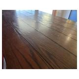 High-Top Table With 4 Wood Stools - Dark Walnut Finish, Built-In Cubby Storage