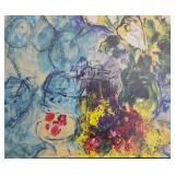 Marc Chagall Reproduction - The Woman and the Roses (The Vase and the Woman) Framed Canvas Print