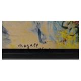 Marc Chagall Reproduction - The Woman and the Roses (The Vase and the Woman) Framed Canvas Print
