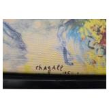 Marc Chagall Reproduction - The Woman and the Roses (The Vase and the Woman) Framed Canvas Print