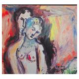 Framed Canvas Print Marc Chagall Le Couple Nu Reproduction