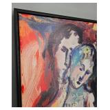 Framed Canvas Print Marc Chagall Le Couple Nu Reproduction