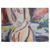 Framed Canvas Print Marc Chagall Le Couple Nu Reproduction
