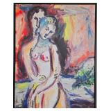 Framed Canvas Print Marc Chagall Le Couple Nu Reproduction