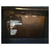 Antique Hand-Painted Black & Red Floral Cabinet with Top Drawer