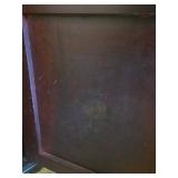 Antique Hand-Painted Black & Red Floral Cabinet with Top Drawer