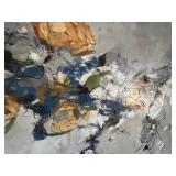 XL Modern Floral Abstract Painting on Canvas - 59 x 40 in - Unsigned