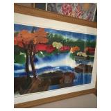 Michael Daly Original Watercolor Landscape - Extra Large, Framed Under Glass