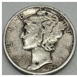 1944 Mercury Dime - Error In COD We Trust (D Mint) 90% Silver