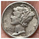 1944 Mercury Dime - Error In COD We Trust (D Mint) 90% Silver