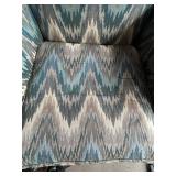 Custom Fabric Wingback Chair - 31 in W x 34 in D x 46 in H - Ikat Zigzag
