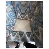 Custom Fabric Wingback Chair - 31 in W x 34 in D x 46 in H - Ikat Zigzag
