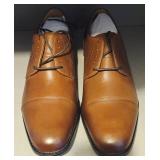 Johnson & Murphy Dress Shoes Cap Toe Tan Calfskin - Size 12 - In Box