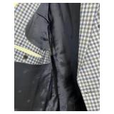 Connor SPJ Bespoke Blue Plaid Wool Suit Jacket & Pants - Size 48L (Jacket: 44 inch Chest)