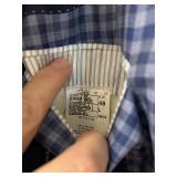 Connor SPJ Bespoke Blue Plaid Wool Suit Jacket & Pants - Size 48L (Jacket: 44 inch Chest)