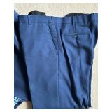 Bespoke Tailored Blue Italian Wool Suit - 44XL Long by Marzotto/Su Misura for Sam Surin