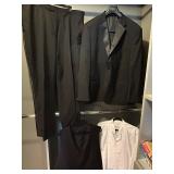 Caravelli Black Classic Satin Accent Tuxedo 4-Piece Set: Jacket 48R, Shirt XXL, Vest XXL, Pants 43in Waist
