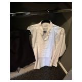 Caravelli Black Classic Satin Accent Tuxedo 4-Piece Set: Jacket 48R, Shirt XXL, Vest XXL, Pants 43in Waist