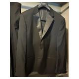 Caravelli Black Classic Satin Accent Tuxedo 4-Piece Set: Jacket 48R, Shirt XXL, Vest XXL, Pants 43in Waist