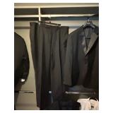 Caravelli Black Classic Satin Accent Tuxedo 4-Piece Set: Jacket 48R, Shirt XXL, Vest XXL, Pants 43in Waist