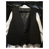 Caravelli Black Classic Satin Accent Tuxedo 4-Piece Set: Jacket 48R, Shirt XXL, Vest XXL, Pants 43in Waist