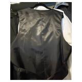 Caravelli Black Classic Satin Accent Tuxedo 4-Piece Set: Jacket 48R, Shirt XXL, Vest XXL, Pants 43in Waist