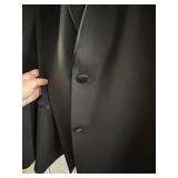Caravelli Black Classic Satin Accent Tuxedo 4-Piece Set: Jacket 48R, Shirt XXL, Vest XXL, Pants 43in Waist
