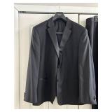 Caravelli Black Classic Satin Accent Tuxedo 4-Piece Set: Jacket 48R, Shirt XXL, Vest XXL, Pants 43in Waist