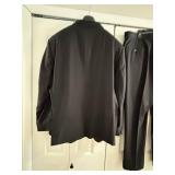 Caravelli Black Classic Satin Accent Tuxedo 4-Piece Set: Jacket 48R, Shirt XXL, Vest XXL, Pants 43in Waist