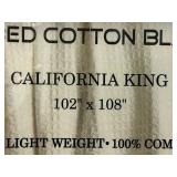 HillFair Waffle Cotton Blanket - California King 102 x 108 (All Season) New