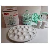 All Things Eggs - Dash Egg Cooker, Deviled Egg Tray, Salt & Pepper Shakers