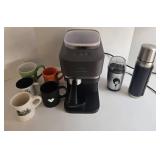 Philips Baristina Espresso Machine with Portafilter - Hamilton Beach Grinder - 6 Mugs - Travel Thermos