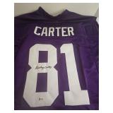 New Anthony Carter 81 MINNESOTA VIKINGS Purple Jersey - Autographed with Beckett COA