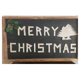 Merry Christmas Wood Sign, Metal Tub, Misc. Holiday Decor Bundle