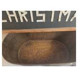 Merry Christmas Wood Sign, Metal Tub, Misc. Holiday Decor Bundle