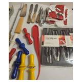 Assorted Kitchen Utensils & Tools - Cracker Set, Salad Server, Knives, Tongs, Gadgets