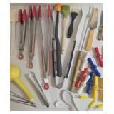 Assorted Kitchen Utensils & Tools - Cracker Set, Salad Server, Knives, Tongs, Gadgets