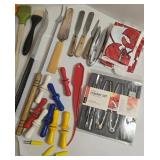 Assorted Kitchen Utensils & Tools - Cracker Set, Salad Server, Knives, Tongs, Gadgets