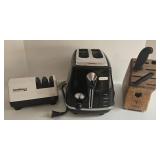 DeLonghi 2-Slice Toaster - ChefsChoice Sharpener - Wusthof Trident Knife Block (Lot of 3)