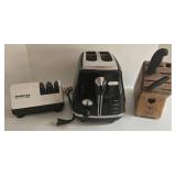 DeLonghi 2-Slice Toaster - ChefsChoice Sharpener - Wusthof Trident Knife Block (Lot of 3)