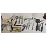 Assorted Kitchen Utensils Set - Graters, Whisks, Serving Spoons, Peelers, Spatulas, Pizza Cutter