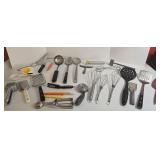 Assorted Kitchen Utensils Set - Graters, Whisks, Serving Spoons, Peelers, Spatulas, Pizza Cutter
