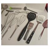 Assorted Kitchen Utensils Set - Graters, Whisks, Serving Spoons, Peelers, Spatulas, Pizza Cutter
