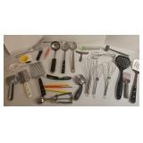 Assorted Kitchen Utensils Set - Graters, Whisks, Serving Spoons, Peelers, Spatulas, Pizza Cutter