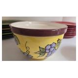 Assorted Ceramic Dinnerware: Plates, Bowls & Leaf Spoon Rest