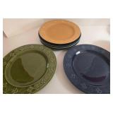 Assorted Ceramic Dinnerware: Plates, Bowls & Leaf Spoon Rest