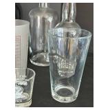 Toppling Goliath Growlers (2) & Leroux Brandy Bottle & Assorted Glassware