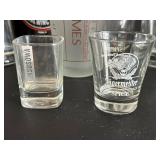 Toppling Goliath Growlers (2) & Leroux Brandy Bottle & Assorted Glassware