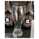 Toppling Goliath Growlers (2) & Leroux Brandy Bottle & Assorted Glassware